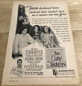 The Gay Brothers 1942 Barbara Stanwyck, Gig Young, George Brent - Anuncio de película de colección - Imagen 1 de 1