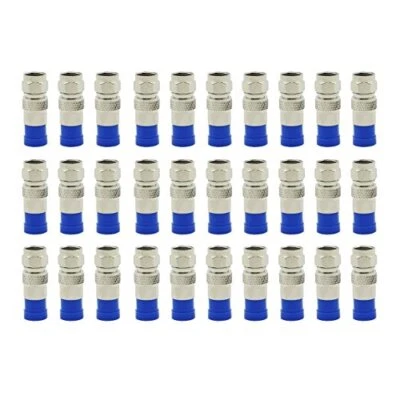 30Pcs RG6 Compression Adapter RF coaxial Cable Converter F Type Wire Connector - Image 1 of 4
