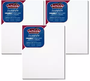 3 x A4 Loxley Deep Edge Stretched Canvas Primed Cotton Blank Box Chunky ACCA4 - Picture 1 of 3