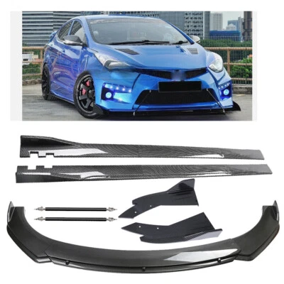 For Hyundai Elantra Carbon Fiber Front Bumper Lip Spoiler Body Kit/ Side Skirt Foto 1 de 4