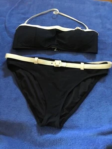 La Blanca Black Ribbed Two Piece swimsuit size 14 - Picture 1 of 5