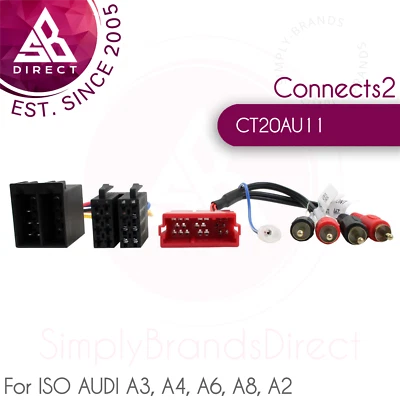 Connects2 Car Stereo Radio ISO Wiring Harness Adapter│For Audi A2,A3,A4,A6,A8 - Image 1 of 2
