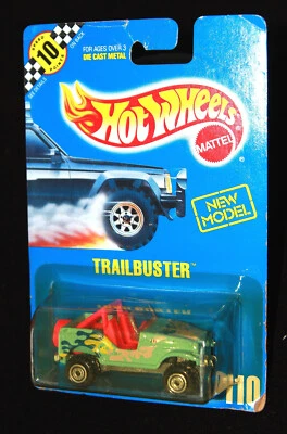 Hot Wheels TRAILBUSTER Jeep - Blue Card #110 - Speed Points from 1990 - Image 1 of 3