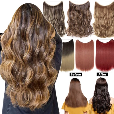 Wire Extensions wie Echthaar Dick Haarteil Stirnband Draht in Haarverlängerung - Bild 1 von 4