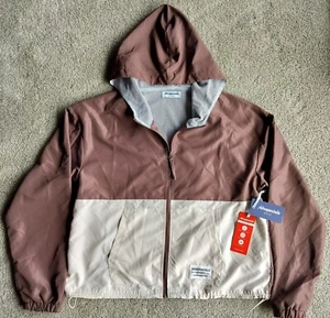 Aeropostale Women M Waterproof Mesh Lined Hooded Windbreaker Hiking Rain Jacket - Picture 1 of 7