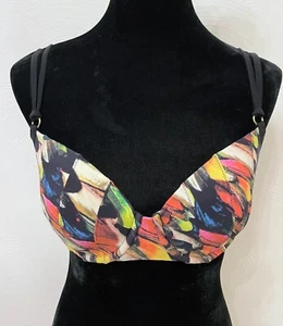 Aerin Rose Signature Womens Underwire Bra 32D/DD Multicolor Geometric Print  - Picture 1 of 12