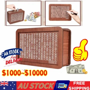 Wooden Money Box with Counter Piggy Bank Cash Coin Money Saving Box - Picture 1 of 31