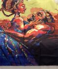 New Fabric Shower Curtain Bold Colorful African Queen And King