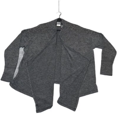 Женский кардиган Harley Davidson серый с бисером акцент открытый передний длинным рукавом - Изображение 1 из 4