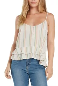 NEW Volcom Cami Top Boho Hippie Peasant Coastal Cottagecore Outerbanks Surfer L - Picture 1 of 6
