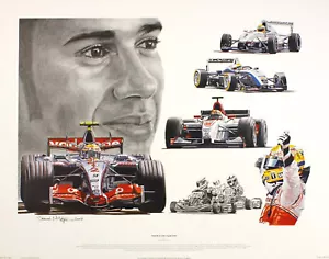 Stuart McIntyre ""Tribute to Lewis Hamilton"" f1 formula 1 stampa arancione fine art - Foto 1 di 2