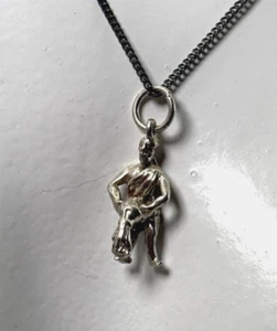 Vintage Pendant Sterling Silver 925 Necklace Knight 3.33g - Picture 1 of 16