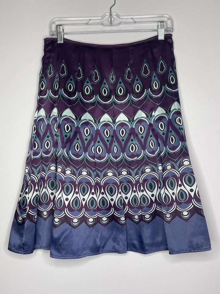 Falda para mujer AXCESS By Liz Claiborne 10 acampanada púrpura diseño aguamarina pavo real Foto 1 de 4