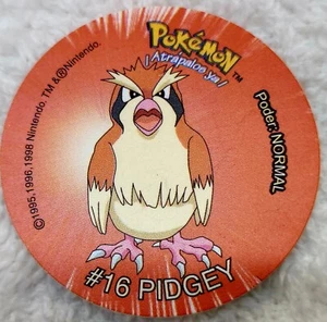 Tazos POKEMON 1 PIDGEY #16 SABRITAS 1988 Nintendo Taps Pog Cups NOS Free Ship - Picture 1 of 2