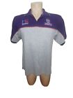 Vintage Russell Athletic Fremantle Dockers Polo Shirt Purple Grey Size S