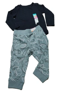 Garanimals 2pc Sage Knit Pants & Black 1pc Bodysuit size 18mo Unisex #GC2 - Picture 1 of 2
