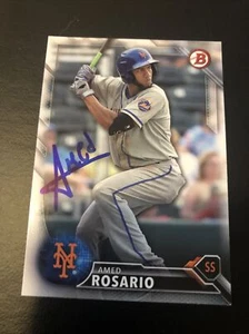 Amed Rosario Signed 2016 Bowman RC New York Mets Indians   Auto IP - Picture 1 of 2