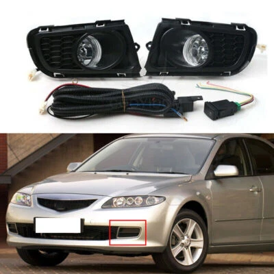 1 juego de luces antiniebla para parachoques delantero negras para Mazda 6 Sedán GG1 2006-2010 Foto 1 de 4