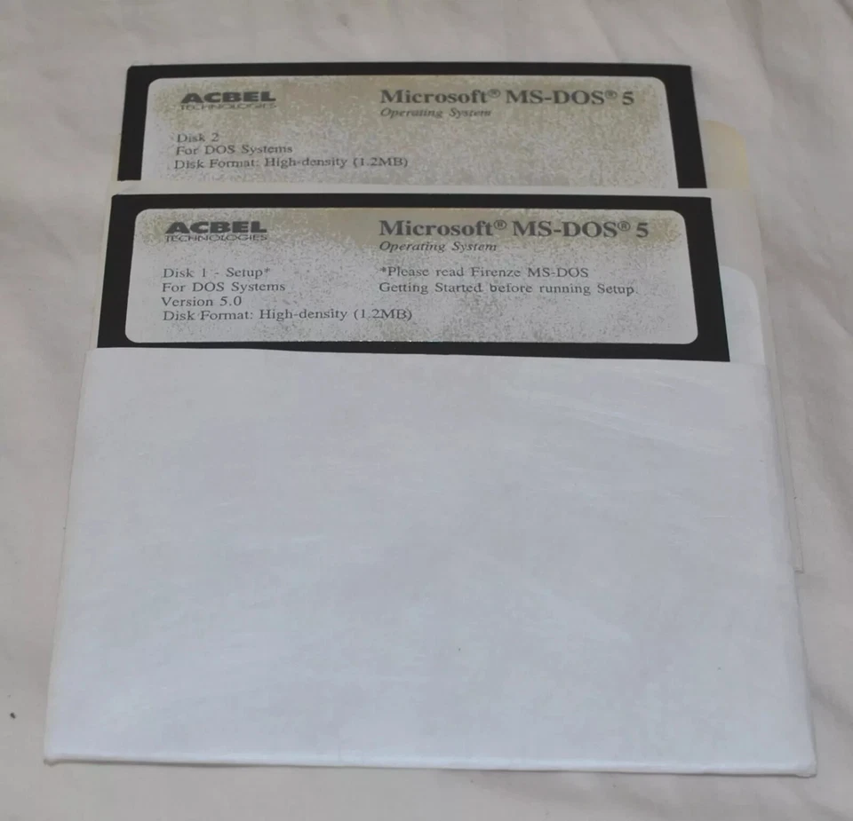 MICROSOFT MS-DOS 5  OS INSTALLATION 5.25" 2  DISK SET - Image 1 of 1