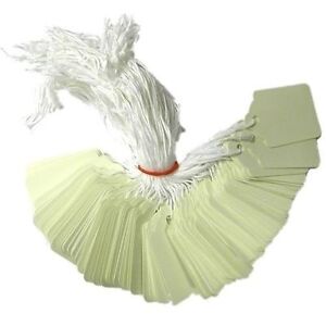 200 x 46mm x 30mm White Strung String Tags Swing Price Tickets Tie On Labels