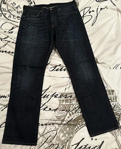 J Crew 1040 W34 L32 34 32 34W 32L Denim Jeans Whisker Dark Wash 100% Cotton - Picture 1 of 6
