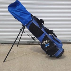 Callaway XJ Series Junior Golf Stand Bag 29” Blue White 3 Way w/ Rain Cover - Picture 1 of 16