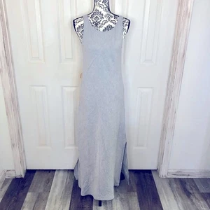 Artisan NY Maxikleid grau Leinen Seitenschlitzdetail Gr. 4 - Bild 1 von 6