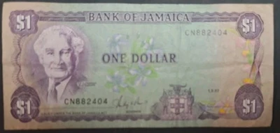 1987 Jamaica 1 Dollar P68Ab CN882404. - Image 1 of 2
