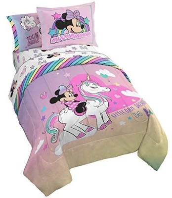 Disney Minnie Mouse Unicorn Dreams 7 Piece Full Bed Set - Includes Reversible - Image 1 of 4