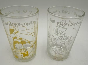 Vasos de jugo de gelatina vintage Hanna Barbera Picapiedra 1962 1964 - Imagen 1 de 7