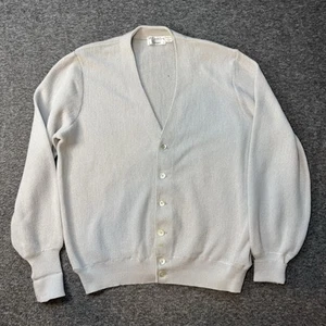 Vintage 70s St Croix Cardigan Sweater Large Beige Button Down Wool - Picture 1 of 11