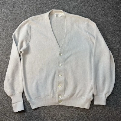 Vintage 70s St Croix Cardigan Sweater Large Beige Button Down Wool - Image 1 of 4
