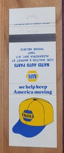 Matchcover USA Napa Auto Parts Nate's Alexandria Bay New York - Picture 1 of 2