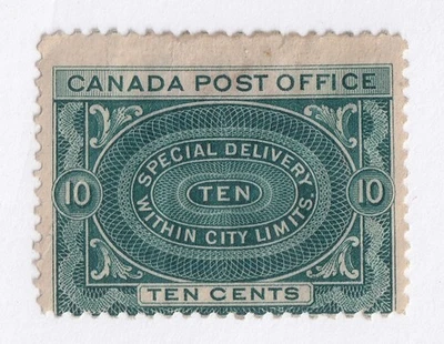 MATT'S STAMPS CANADA SCOTT #E1 SPECIAL DELIVERY ISSUE OF 1898, MHR CV$125 - Image 1 of 3