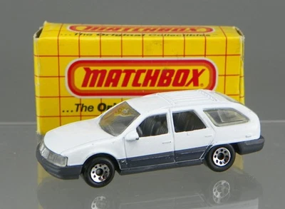 De colección 1987 Matchbox MB55 Diecast 1:63 Blanco Mercury Sable Station Wagon con caja Foto 1 de 4