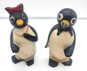 Vintage Willie & Millie Pinguin Salz & Pfefferstreuer, 3,5" - Bild 1 von 6