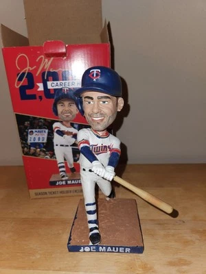 RARE Joe Mauer 2000 Hits Minnesota Twins Season Ticket Holder STH Bobblehead - Image 1 of 4