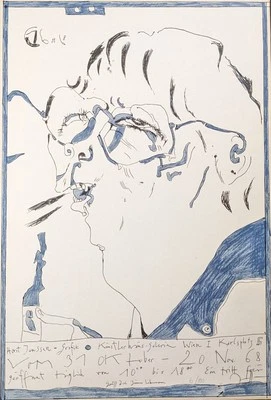 Horst Janssen, Ausstellungsplakat 1968, Druck, signiert, nummeriert, 1968 - Bild 1 von 4