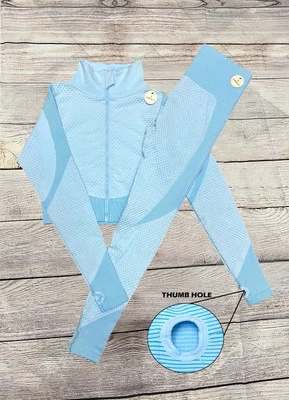 Traje sin costuras de 2 piezas para mujer (elástico) (S/M/L) Foto 1 de 2