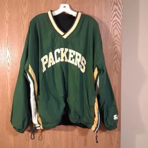 Starter Pro Line Green Bay Packers Satin Lined Windbreaker Jacket Men's Large - Imagen 1 de 5