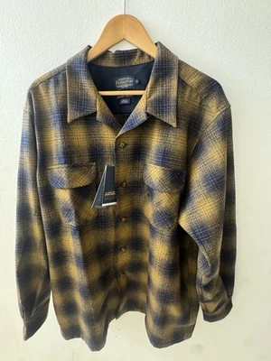 Pendleton 32660 Fall 2024 Board Shirt Wool XL Gold Navy Blue Ombré New W/ Tags - Image 1 of 4