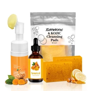 Turmeric Wash and Care 4 Piece Set,Turmeric Skincare Set: Turmeric Facial Cle... - Picture 1 of 7