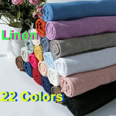 Linen Cotton Fabric Natural Eco Flax Cambric DIY Material for Clothes Craft Soft - Image 1 of 4