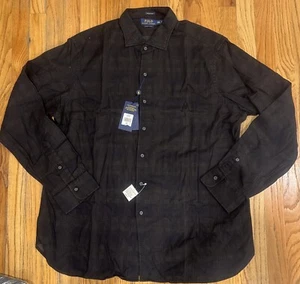 Polo Sport RalphLauren 100% Cotton Size XXLarge Men's Dress Shirt Grey/wine #61 - Picture 1 of 5