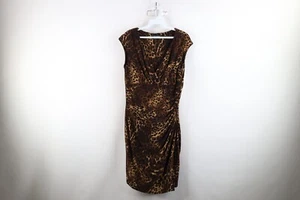 Vintage 90s Ralph Lauren Womens 8 Leopard Cheetah Sleeveless Babydoll Dress - Picture 1 of 14
