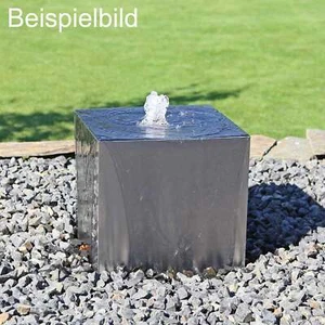 Würfel Brunnenelement Edelstahlelement Gartenbrunnen silber Springbrunnen 2 - Bild 1 von 10
