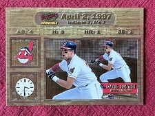 1998 Pacific Invincible David Justice Die Cut #4 Rare 04/02/1997 Indians Vs A’s