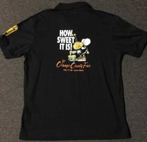 Vtg 90s Orange County Fair How Sweet! Staff Polo Shirt L USA California Cartoon - Picture 1 of 8