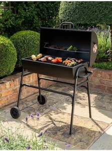 Uniflame 75Cm Charcoal Barrel Grill BBQ Home Barbeque Steel Black - Picture 1 of 12