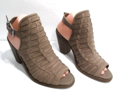 Sapato Peep Toe Jessica Simpson Celinna Feminino Tamanho 8/38 Couro Marrom/Taupe NOVO EM FOLHA - Imagem 1 de 4
